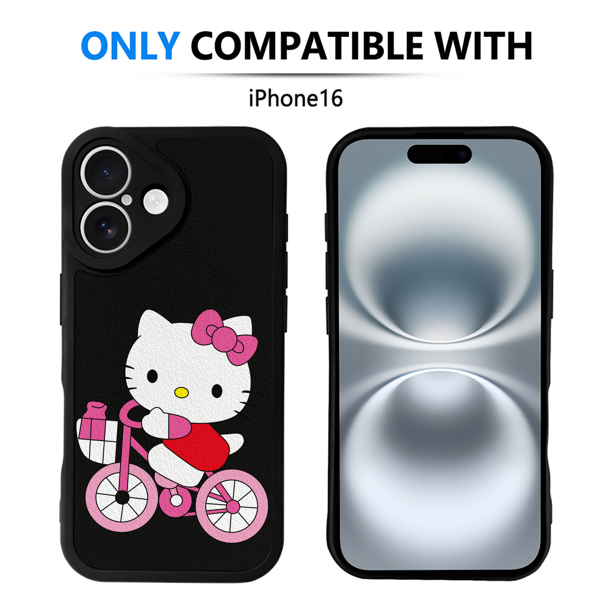 （画像用） Hello Kitty ハローキティ 【iPhone 16シリーズ対応】シリコンスマホケース（レザー調） 材質：シリコン